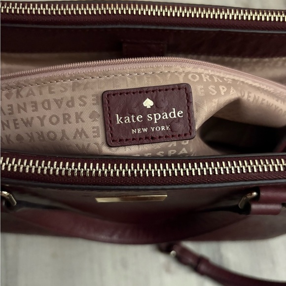 Kate Spade Bristol Drive Loden Ostrich-Embossed Leather Satchel-Cherrywood - Picture 7 of 8